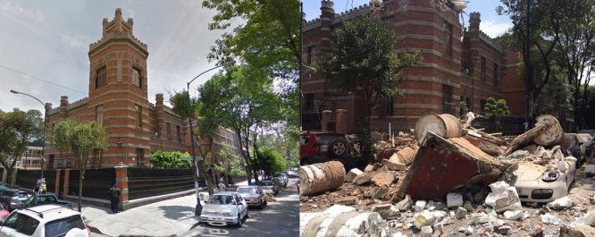 Antes y después de los edificios en la CDMX