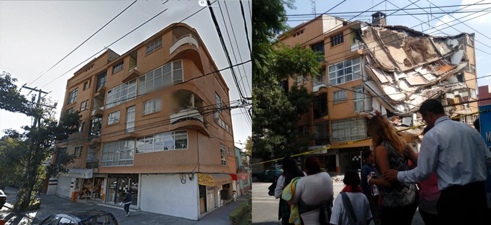 Antes y después de los edificios en la CDMX