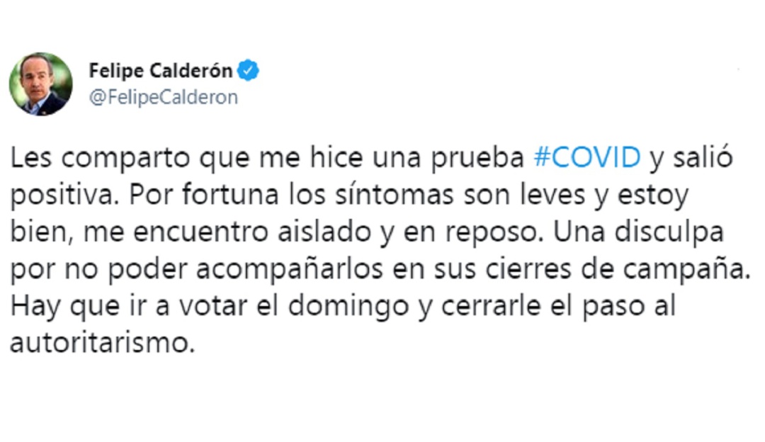Desea AMLO recuperación a Felipe Calderón por padecimiento de COVID-19 |  Nacional | W Radio Mexico