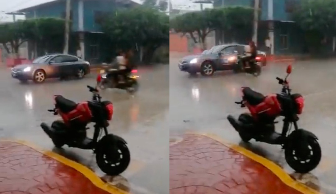 Accidente moto Moto choca contra automóvil en Chiapas; el conductor