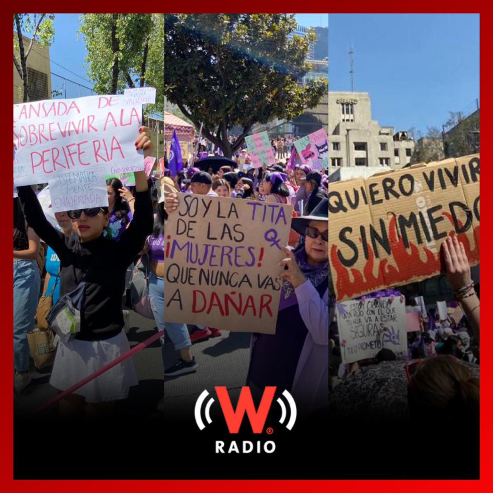Colectivos de mujeres avanzaron por Paseo de la Reforma y Av. Juárez con dirección al #Zócalo 